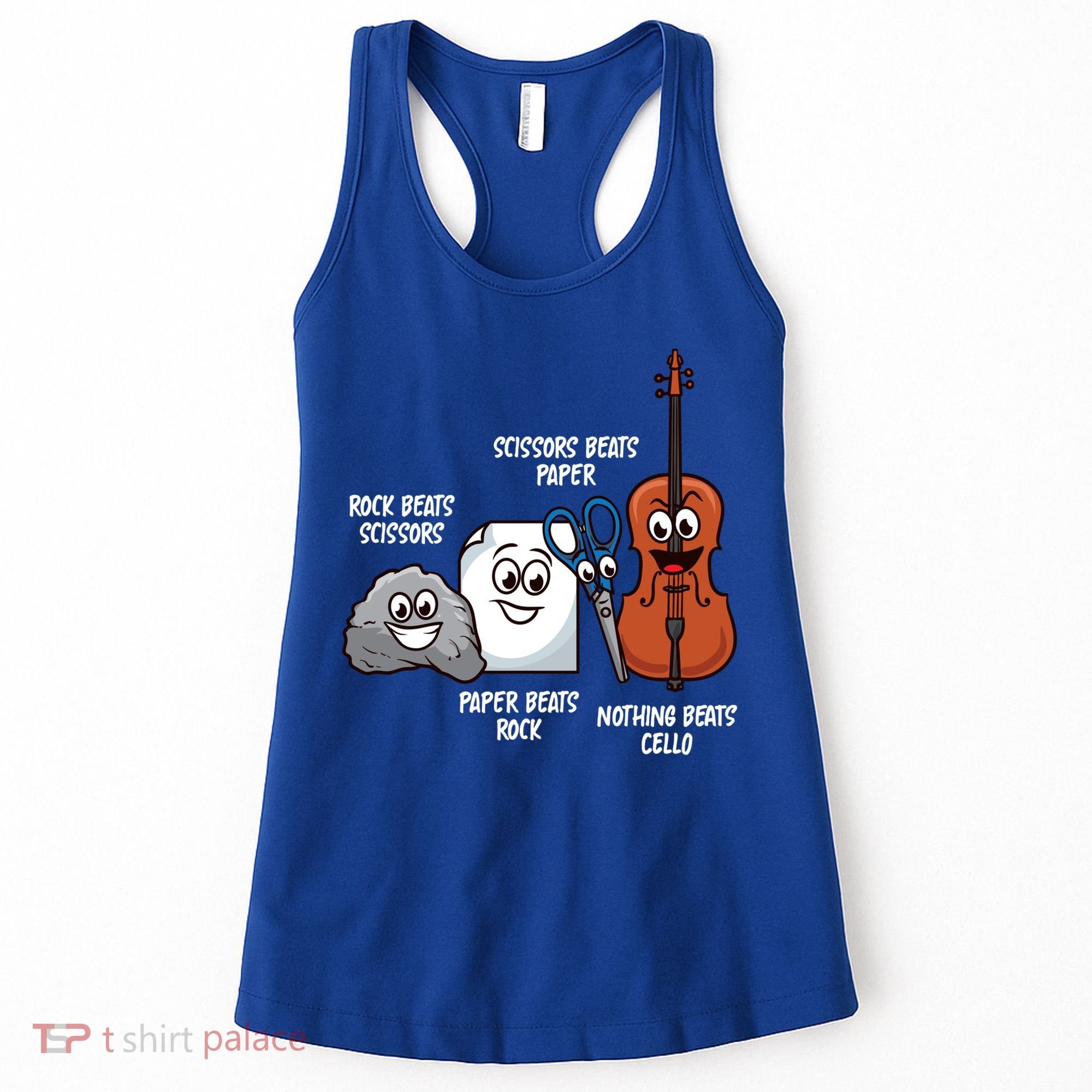 Nothing Beats Cello Rock Paper Scissors Gift For Cellist Gift Women's Tank Top