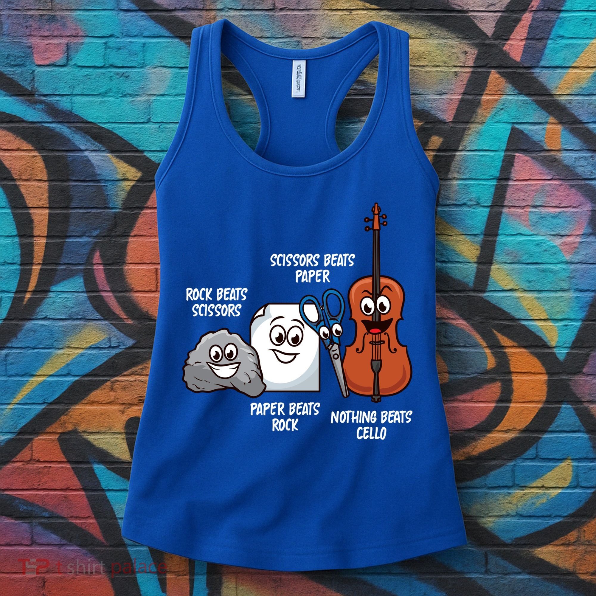 Nothing Beats Cello Rock Paper Scissors Gift For Cellist Gift Women's Tank Top