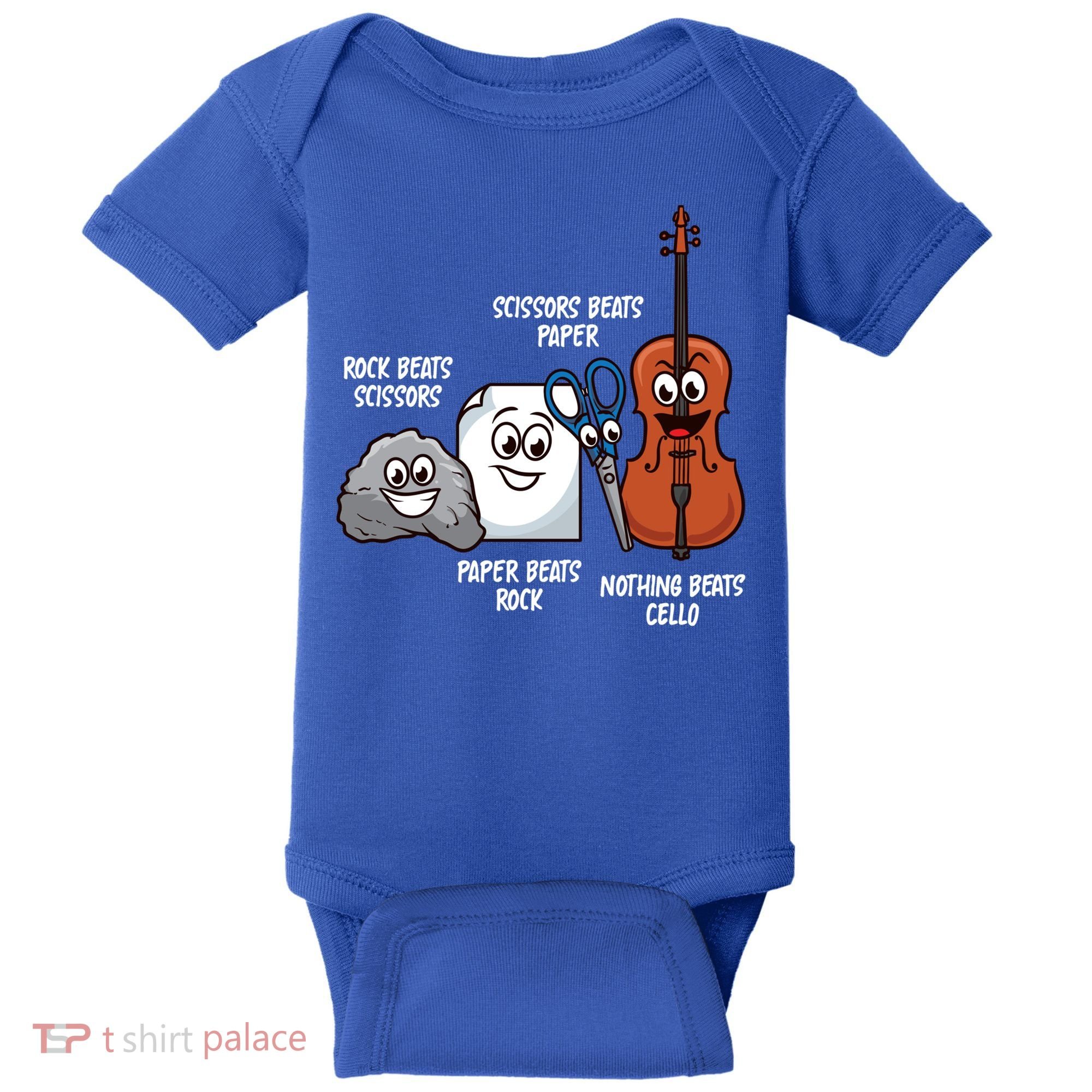 Nothing Beats Cello Rock Paper Scissors Gift For Cellist Gift Baby Bodysuit