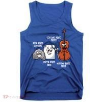 Nothing Beats Cello Rock Paper Scissors Gift For Cellist Gift Tank Top thumb 0