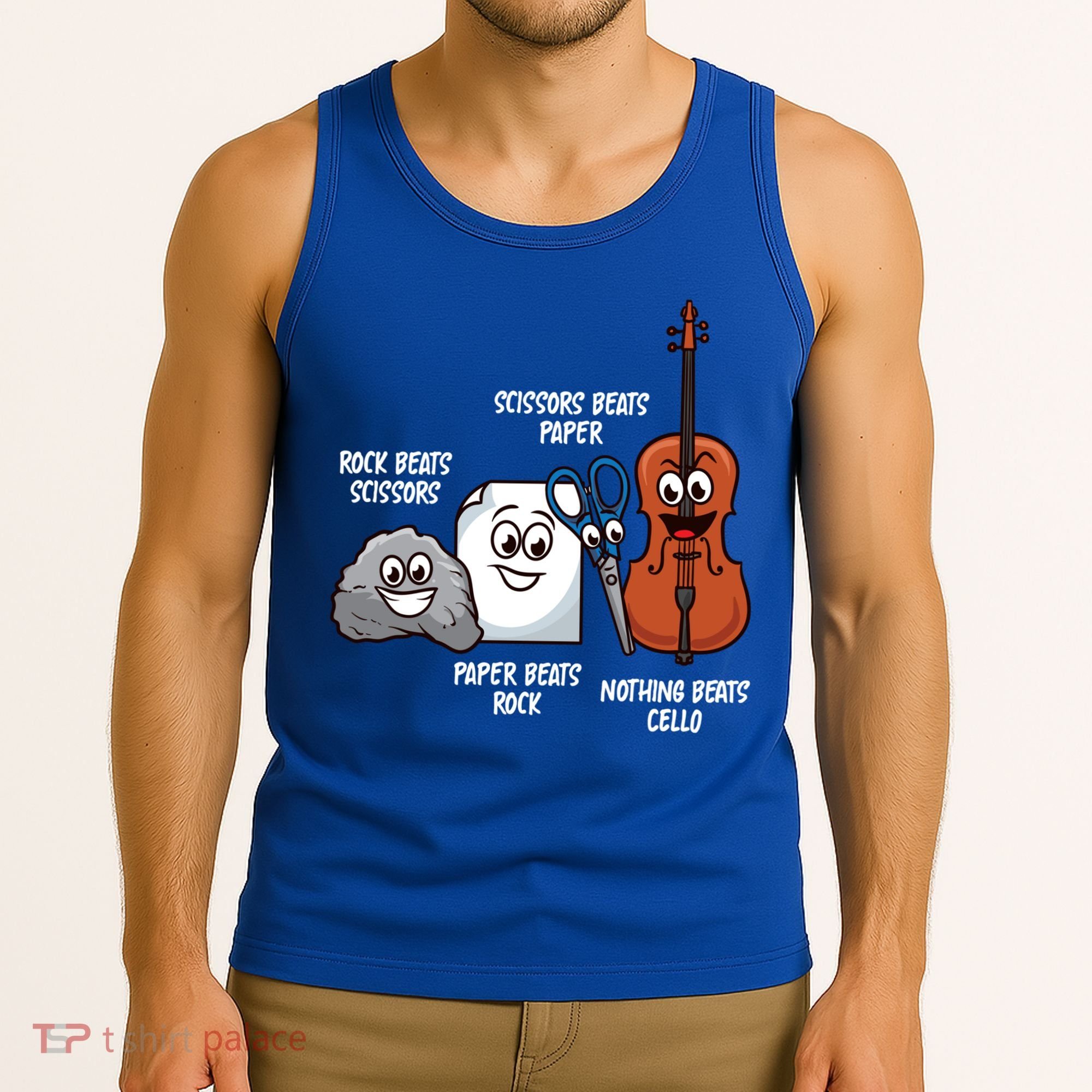 Nothing Beats Cello Rock Paper Scissors Gift For Cellist Gift Tank Top