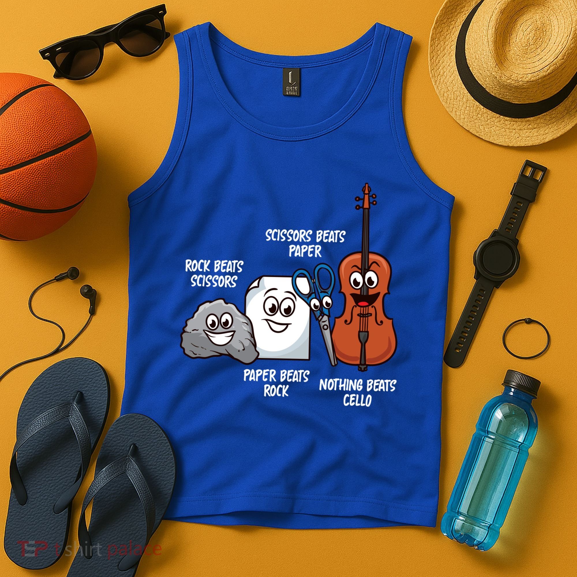Nothing Beats Cello Rock Paper Scissors Gift For Cellist Gift Tank Top