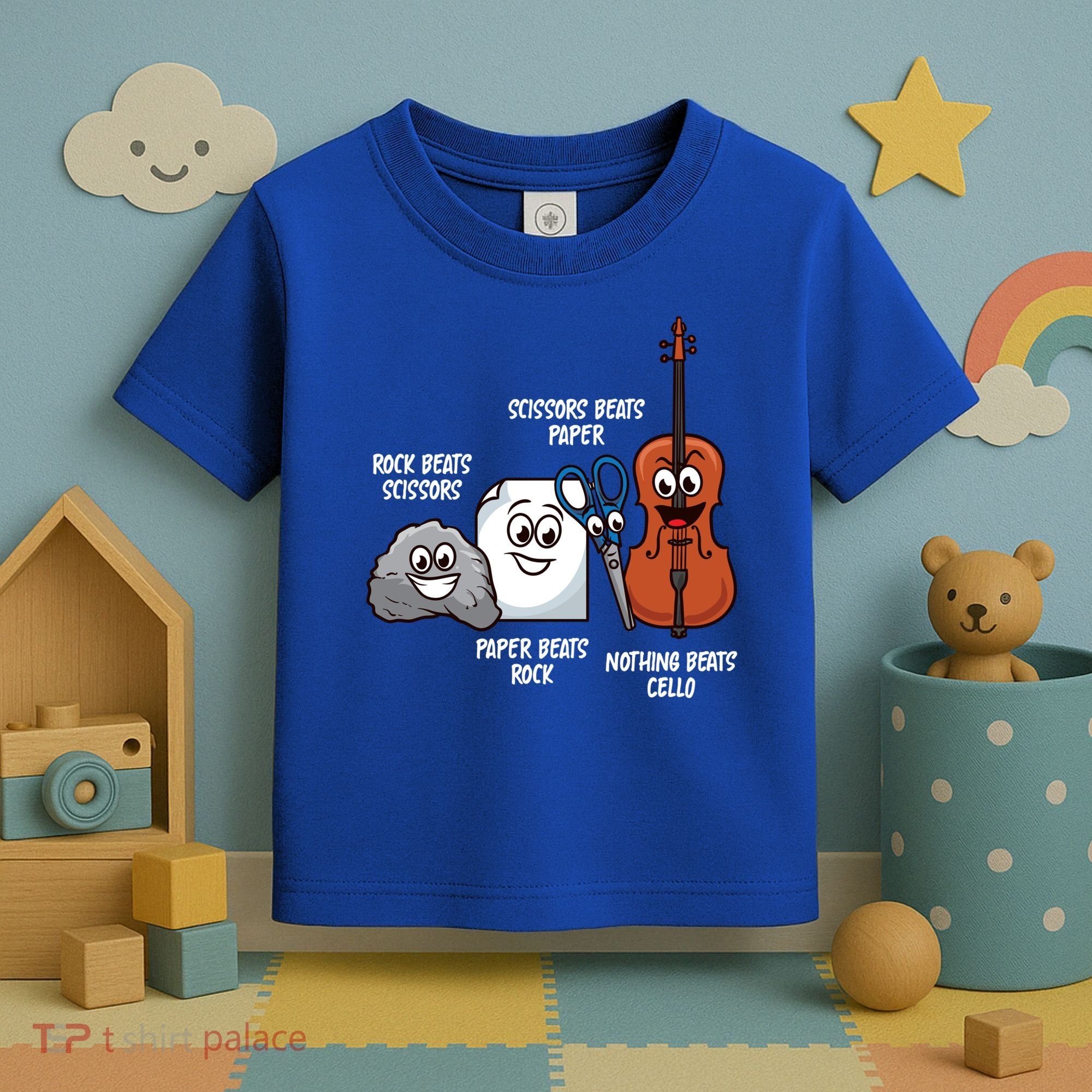 Nothing Beats Cello Rock Paper Scissors Gift For Cellist Gift Toddler T-Shirt