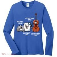 Nothing Beats Cello Rock Paper Scissors Gift For Cellist Gift Women's Long Sleeve Shirt thumb 0