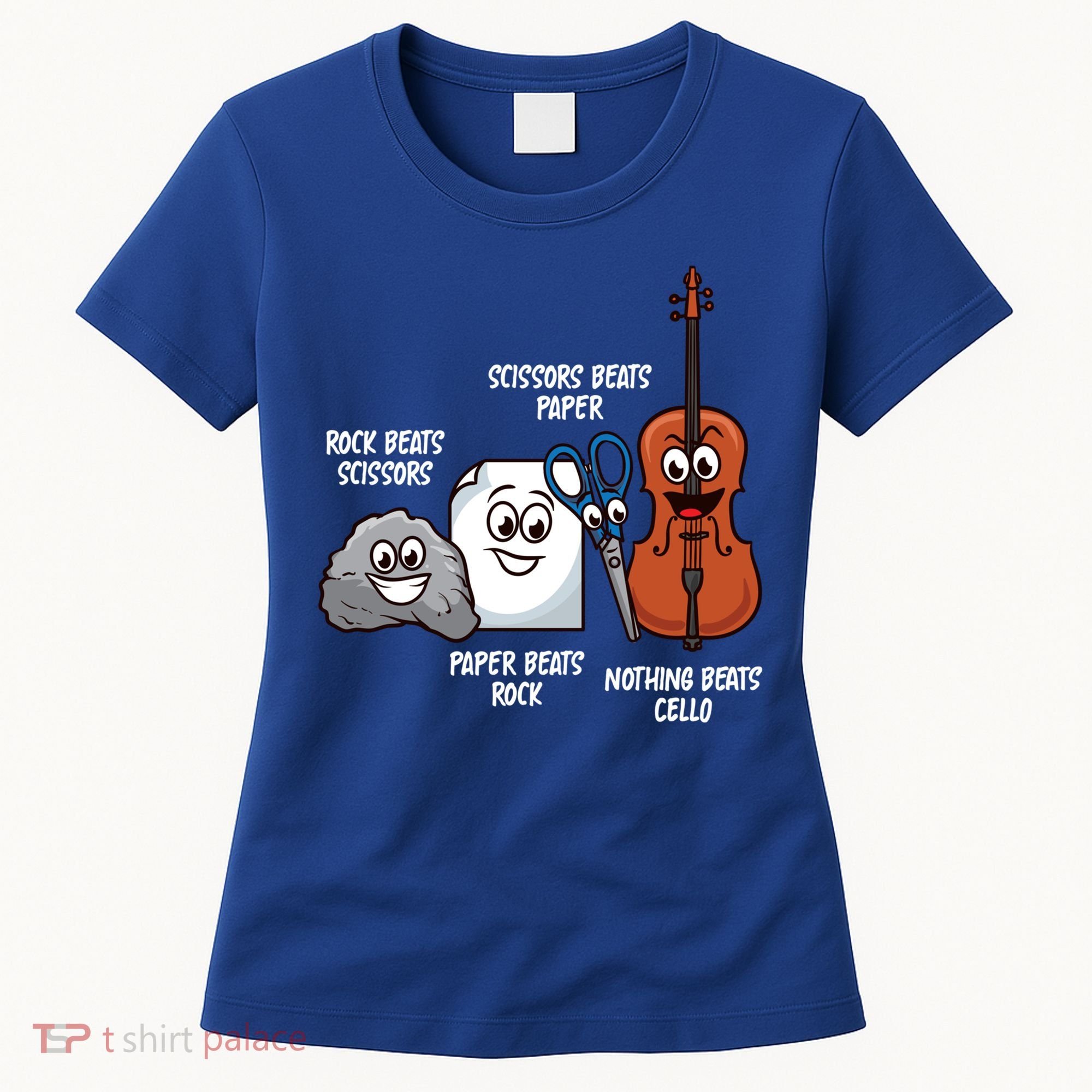Nothing Beats Cello Rock Paper Scissors Gift For Cellist Gift Women's T-Shirt