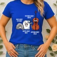 Nothing Beats Cello Rock Paper Scissors Gift For Cellist Gift Women's T-Shirt thumb 2