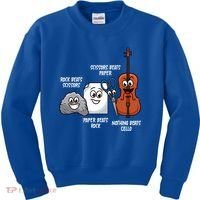 Nothing Beats Cello Rock Paper Scissors Gift For Cellist Gift Kids Sweatshirt thumb 0