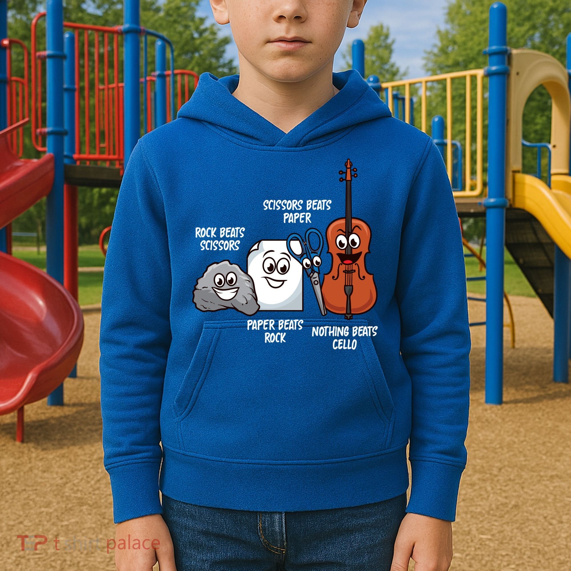 Nothing Beats Cello Rock Paper Scissors Gift For Cellist Gift Kids Hoodie