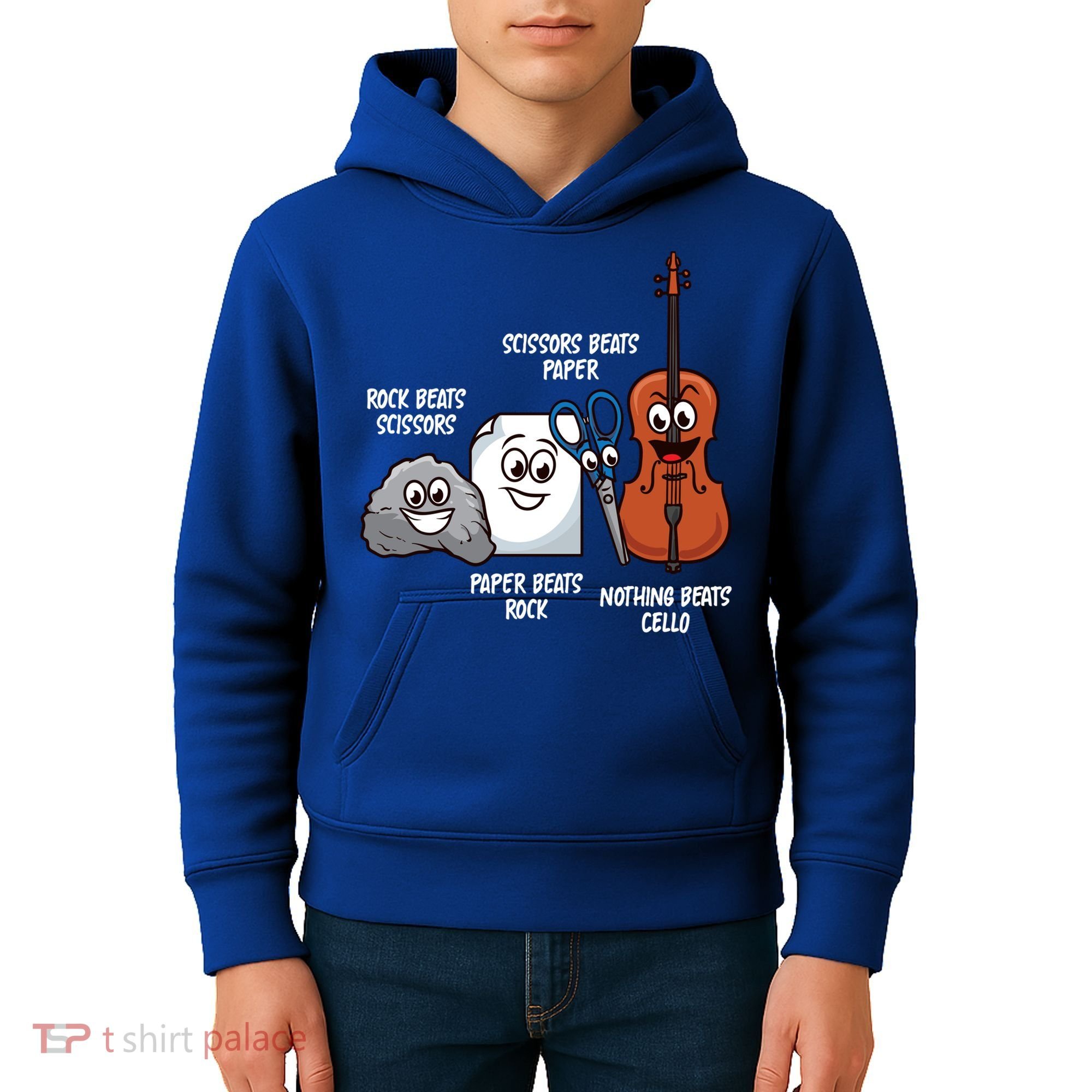 Nothing Beats Cello Rock Paper Scissors Gift For Cellist Gift Kids Hoodie