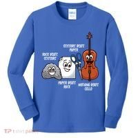 Nothing Beats Cello Rock Paper Scissors Gift For Cellist Gift Kids Long Sleeve Shirt thumb 0