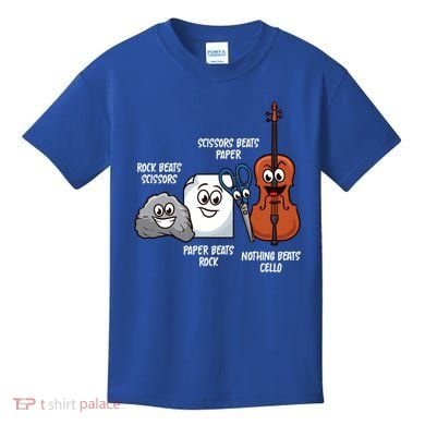 Nothing Beats Cello Rock Paper Scissors Gift For Cellist Gift Kids T-Shirt