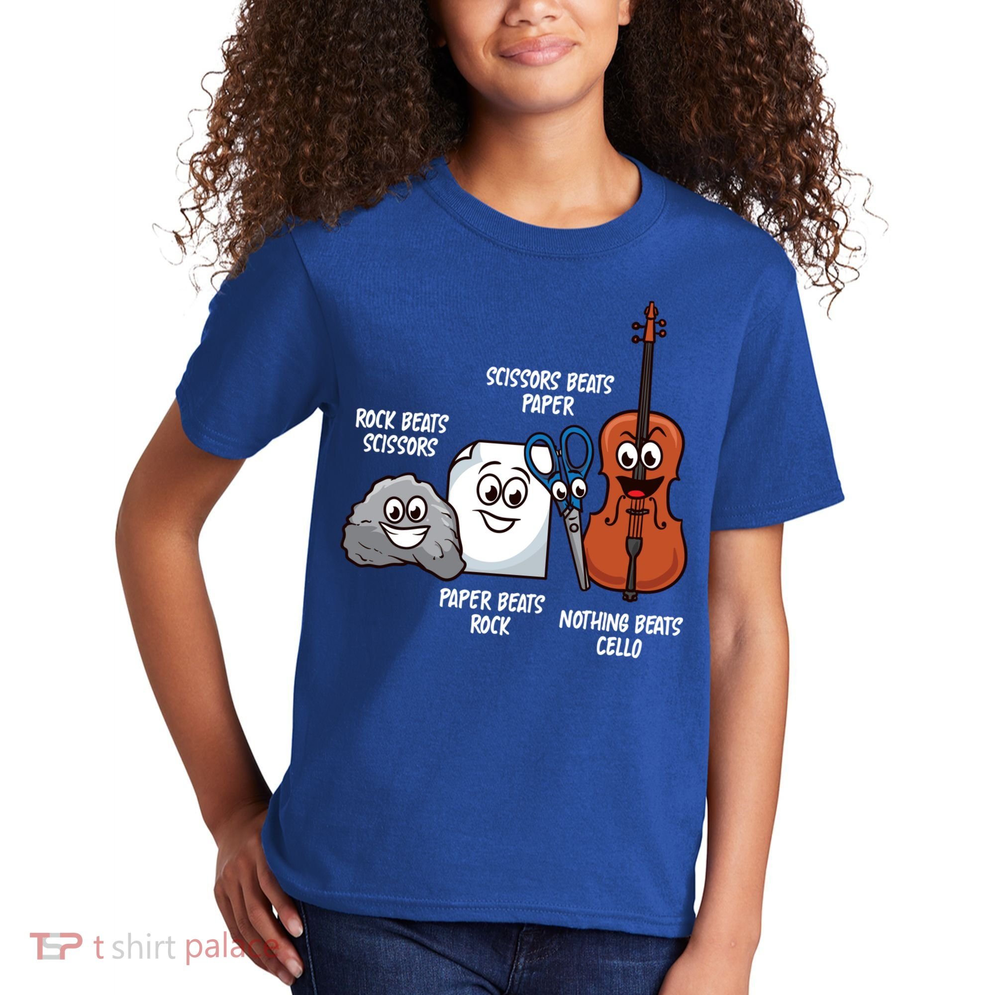 Nothing Beats Cello Rock Paper Scissors Gift For Cellist Gift Kids T-Shirt