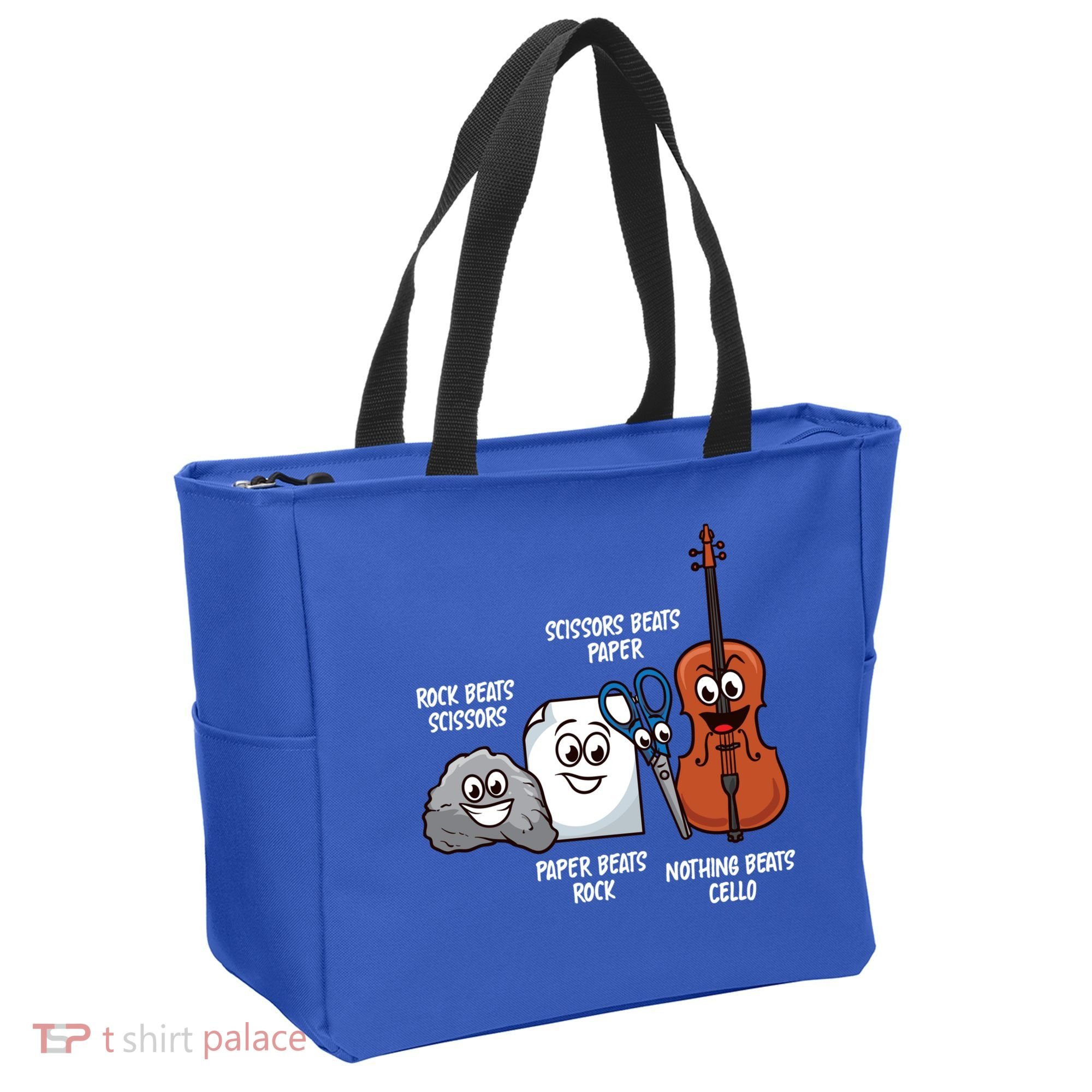 Nothing Beats Cello Rock Paper Scissors Gift For Cellist Gift Tote Bag