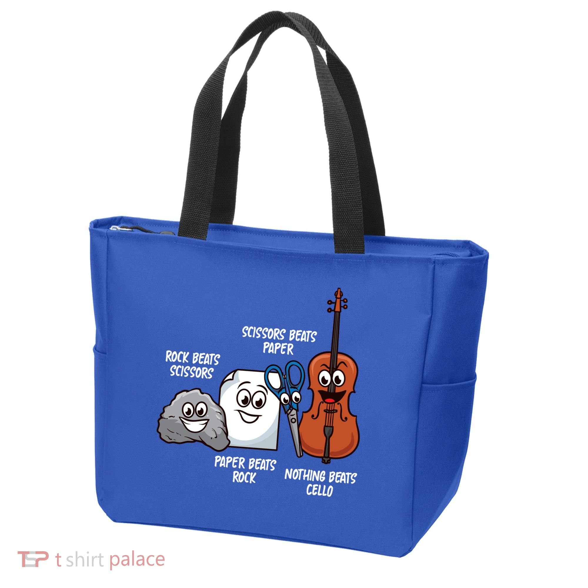 Nothing Beats Cello Rock Paper Scissors Gift For Cellist Gift Tote Bag