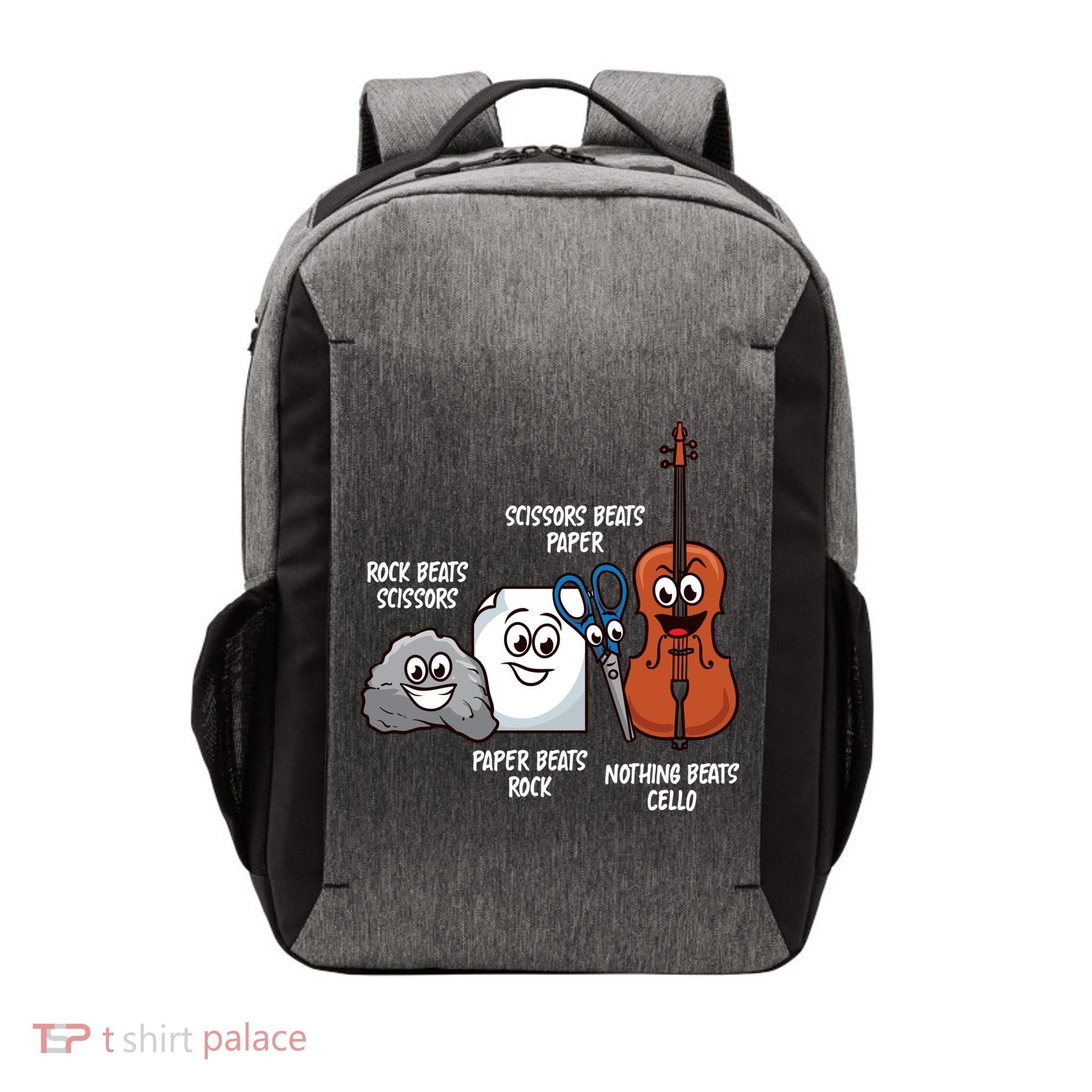 Nothing Beats Cello Rock Paper Scissors Gift For Cellist Gift Vector Backpack