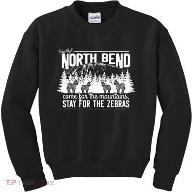 North Bend Come For The Mountains Stay For The Zebras Kids Sweatshirt