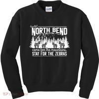 North Bend Come For The Mountains Stay For The Zebras Kids Sweatshirt thumb 0