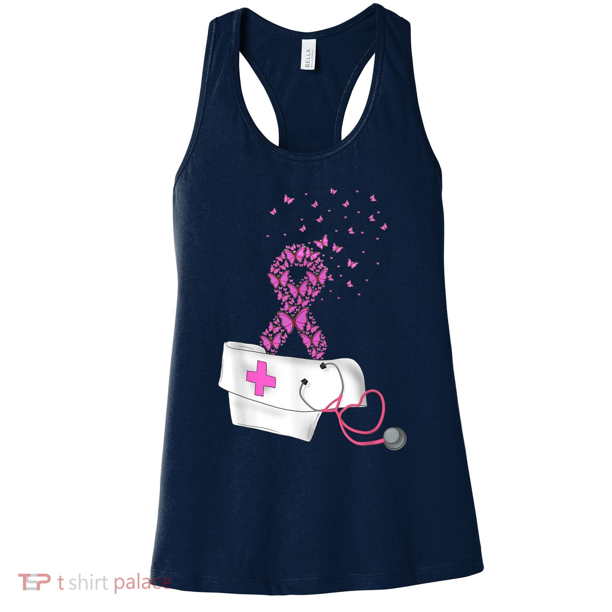 Nurse Breast Cancer Awareness Pink Ribbon Stethoscope Gifts Women's Tank Top