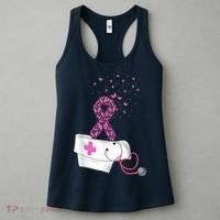 Nurse Breast Cancer Awareness Pink Ribbon Stethoscope Gifts Women's Tank Top thumb 3