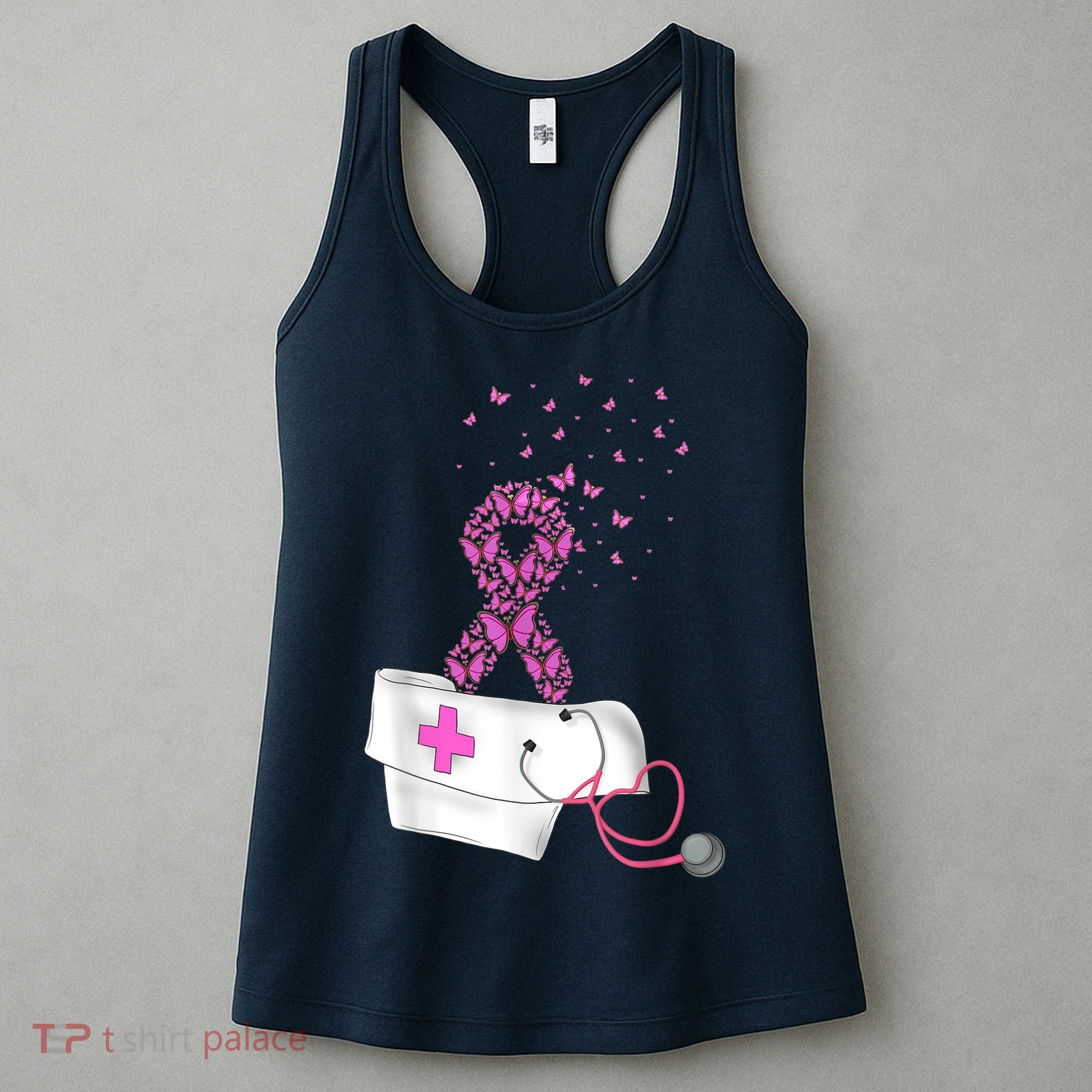 Nurse Breast Cancer Awareness Pink Ribbon Stethoscope Gifts Women's Tank Top