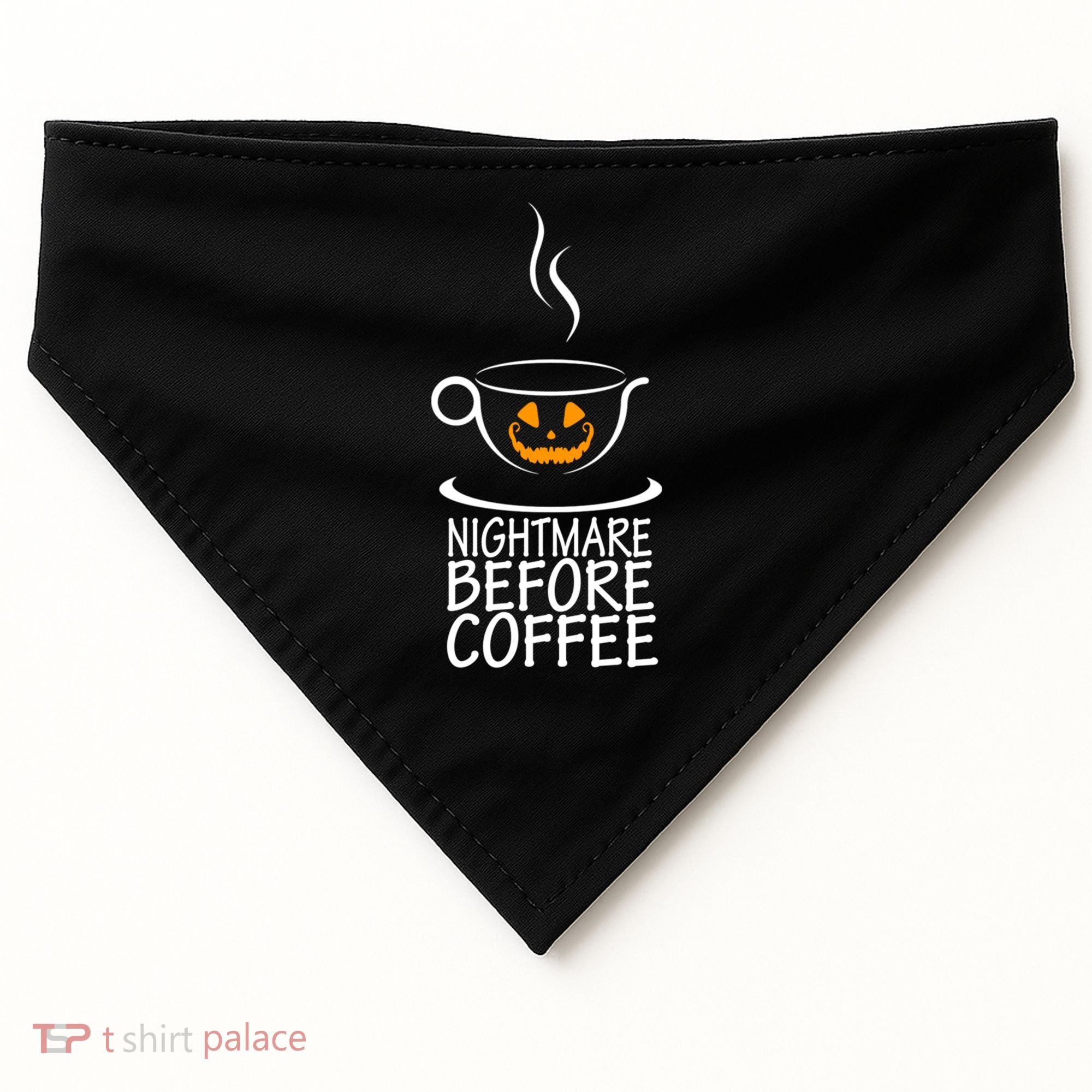 Nightmare Before Coffee Halloween Gift USA-Made Doggie Bandana
