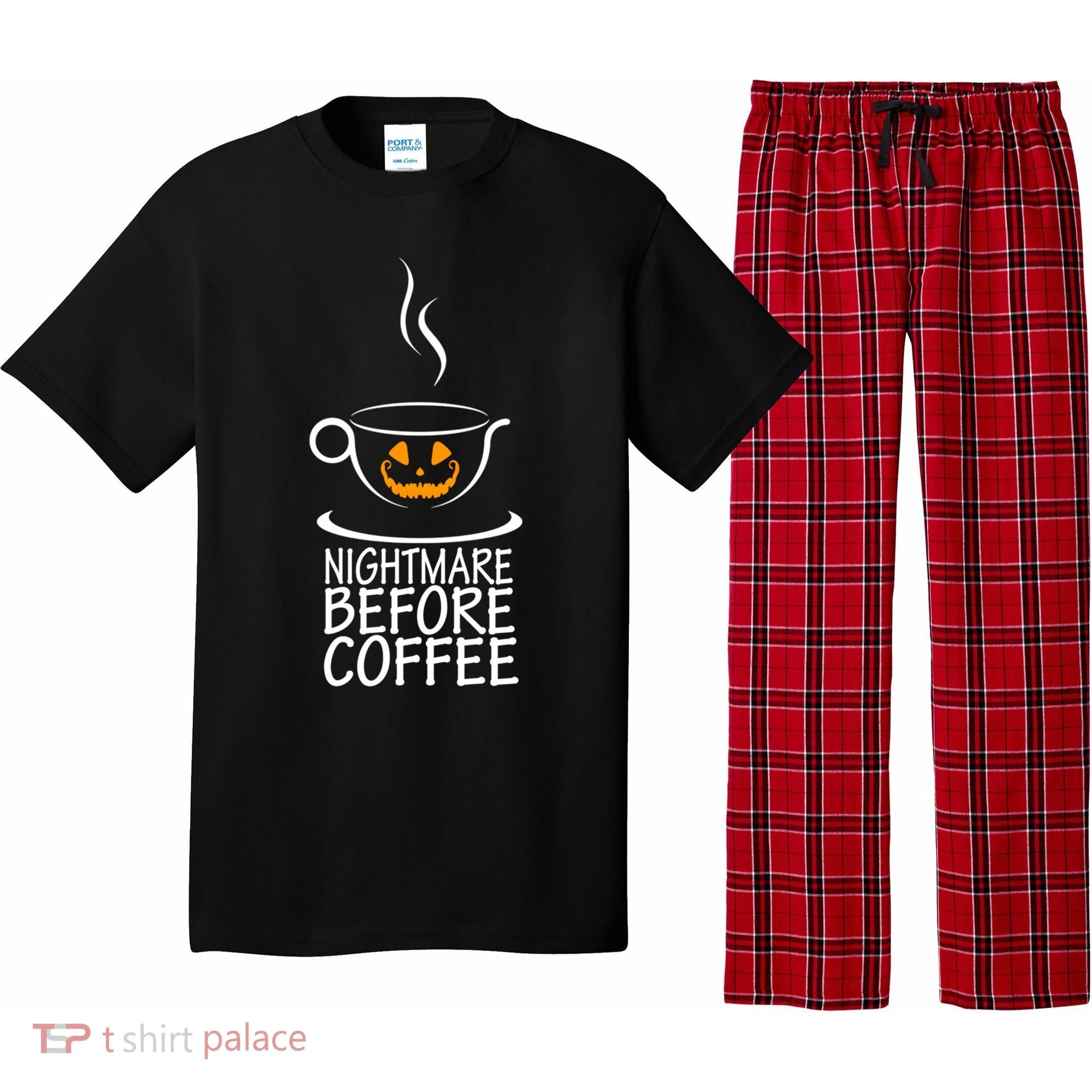 Nightmare Before Coffee Halloween Gift Pajama Set