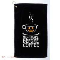 Nightmare Before Coffee Halloween Gift Golf Towel thumb 0