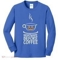 Nightmare Before Coffee Halloween Gift Kids Long Sleeve Shirt thumb 0