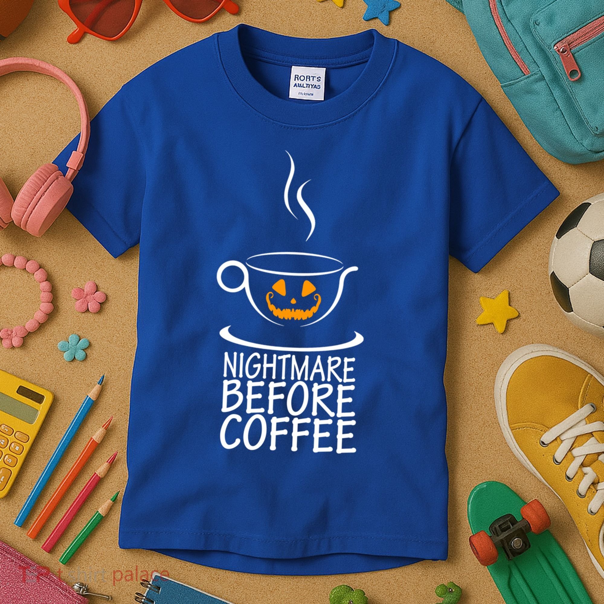 Nightmare Before Coffee Halloween Gift Kids T-Shirt
