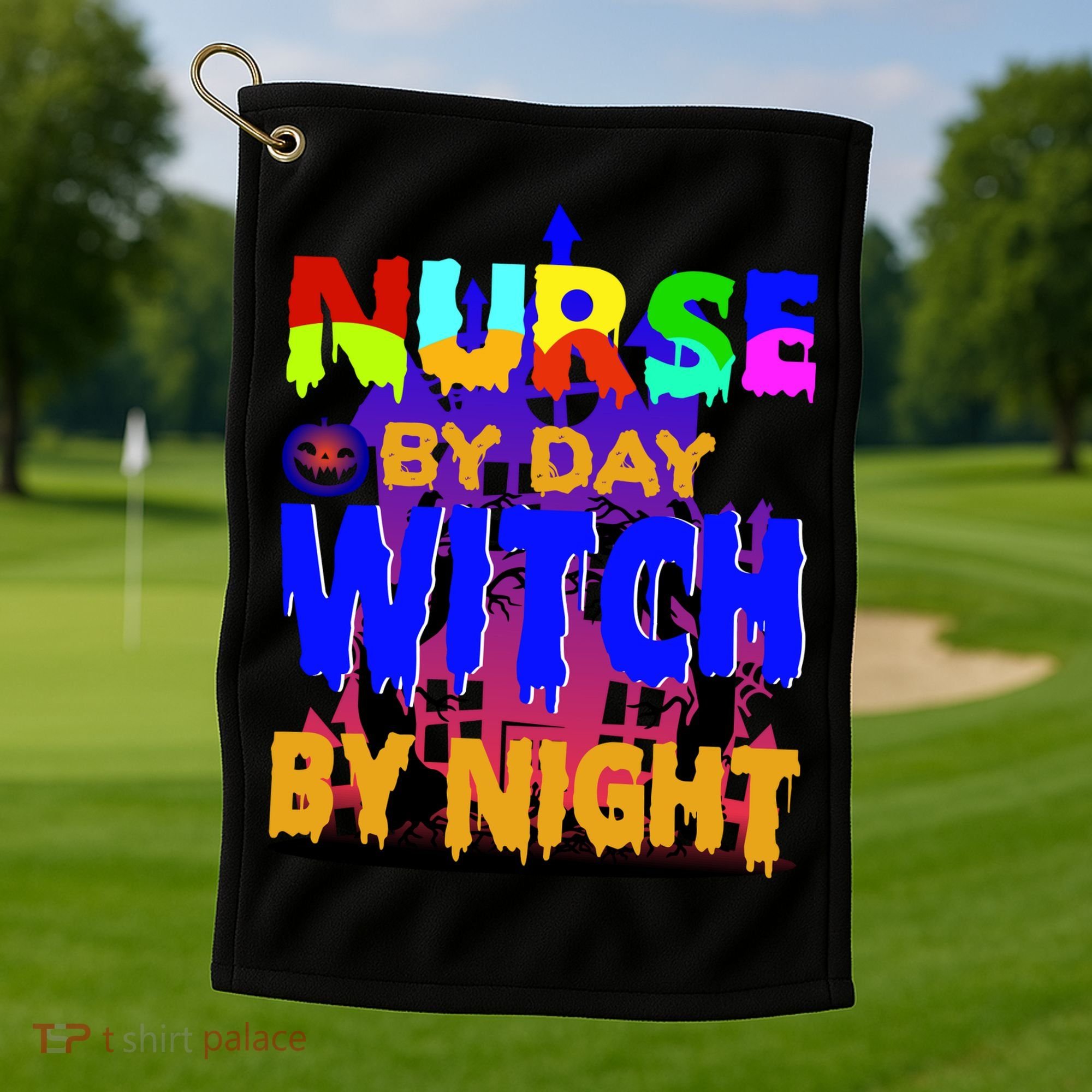 Nurse By Day Witch By Night Golf Towel