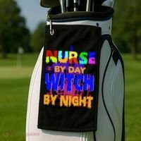 Nurse By Day Witch By Night Golf Towel thumb 2