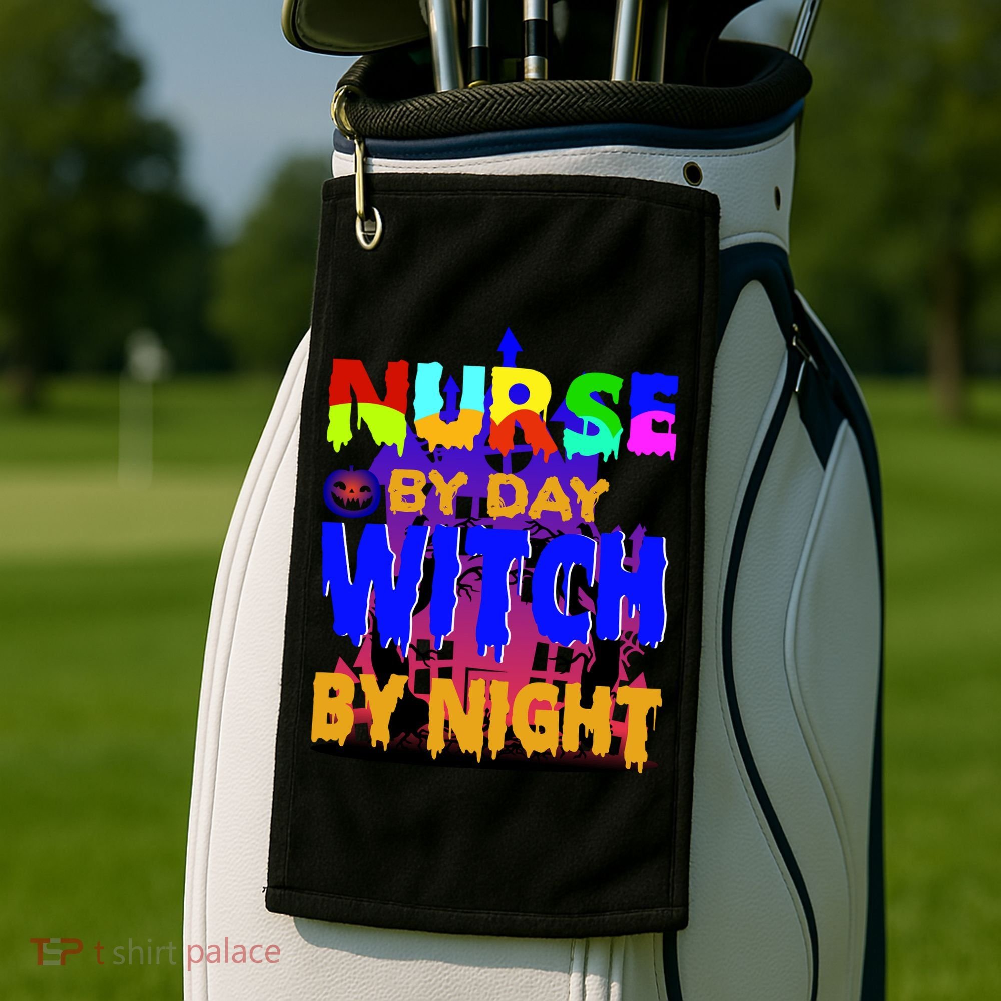 Nurse By Day Witch By Night Golf Towel