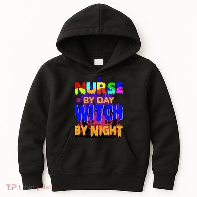 Nurse By Day Witch By Night Kids Hoodie