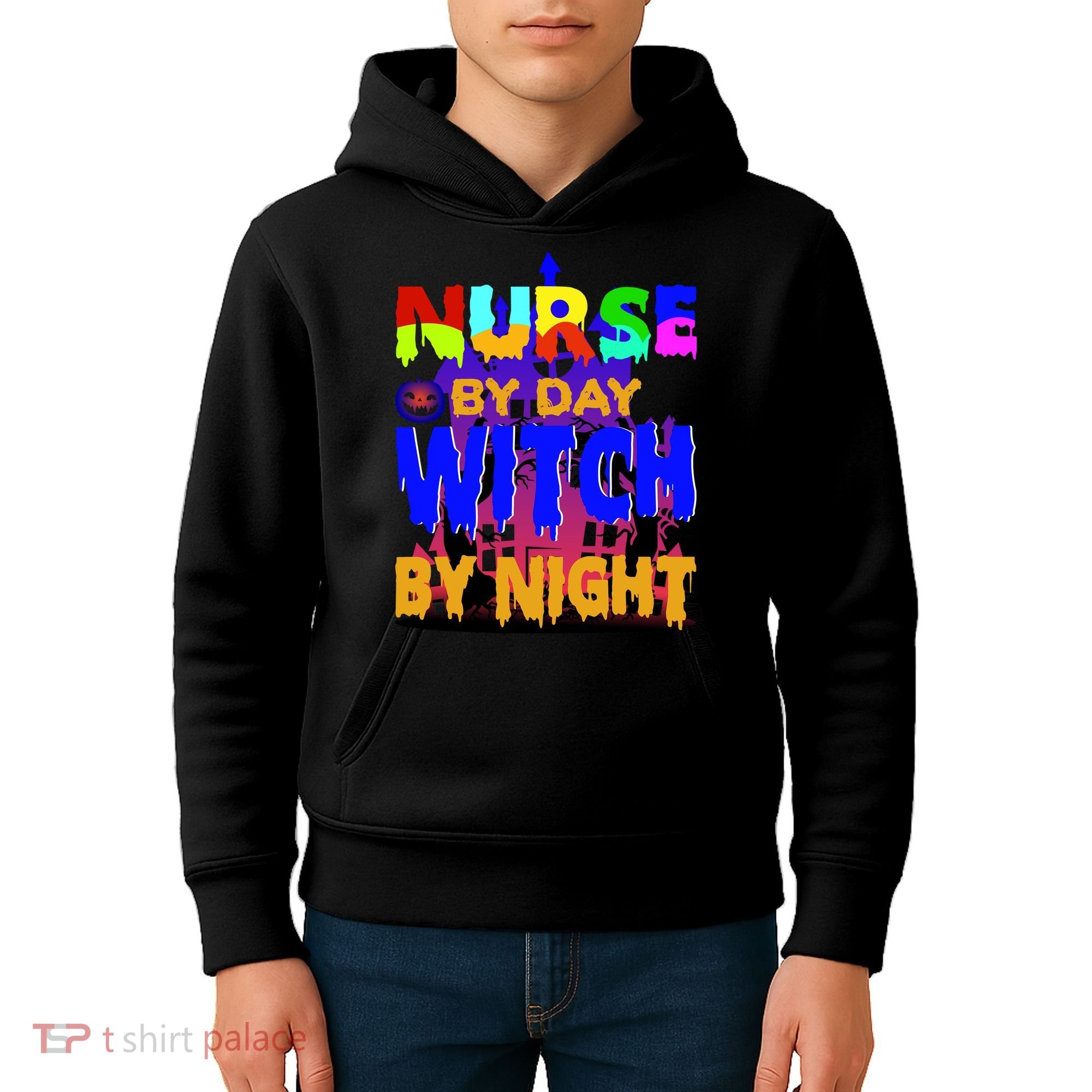 Nurse By Day Witch By Night Kids Hoodie
