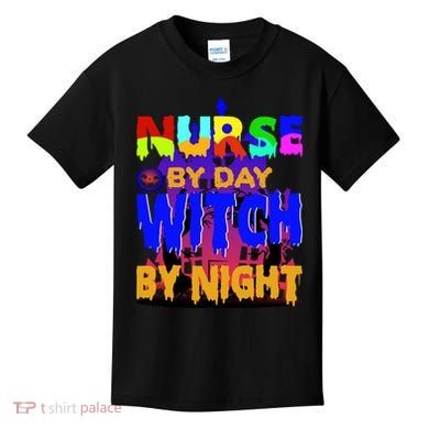 Nurse By Day Witch By Night Kids T-Shirt