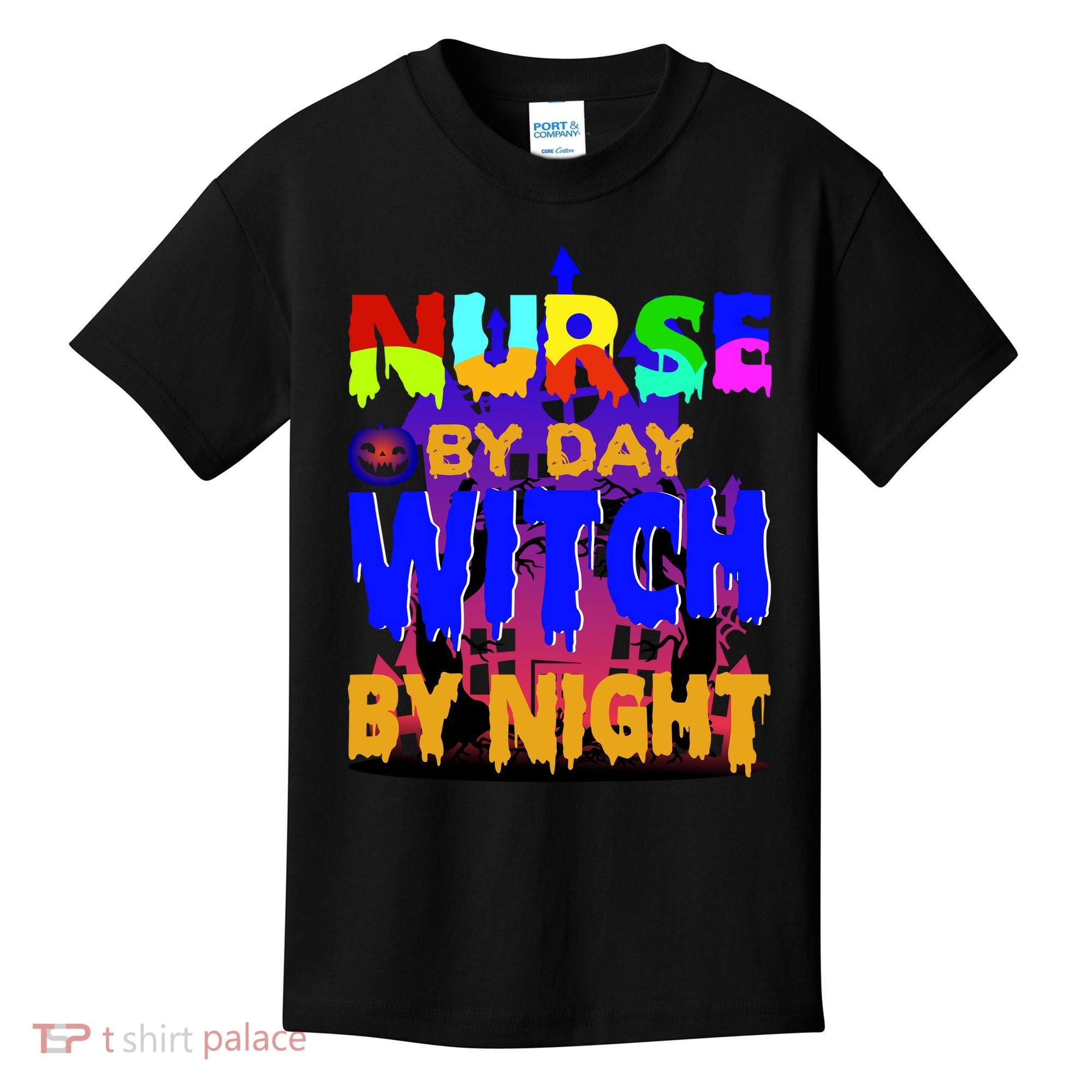Nurse By Day Witch By Night Kids T-Shirt
