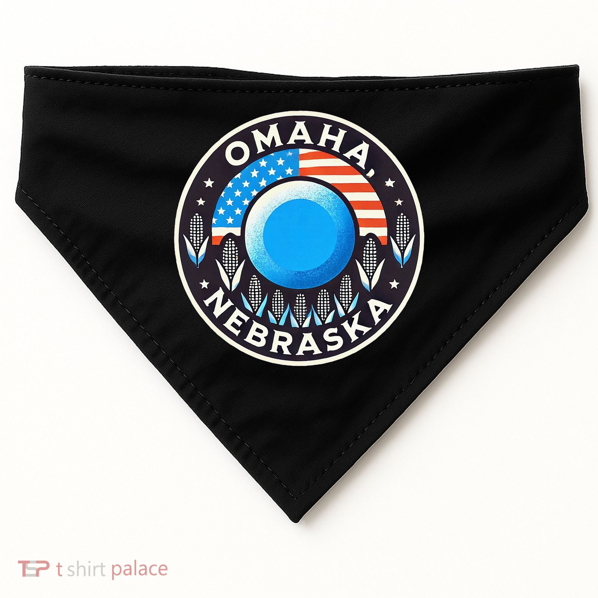 Nebraska Blue Dot Democratic 2nd District Omaha Kamala 2024 USA-Made Doggie Bandana