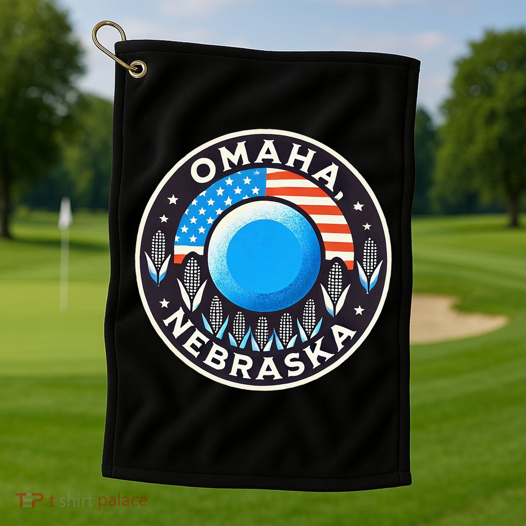 Nebraska Blue Dot Democratic 2nd District Omaha Kamala 2024 Golf Towel