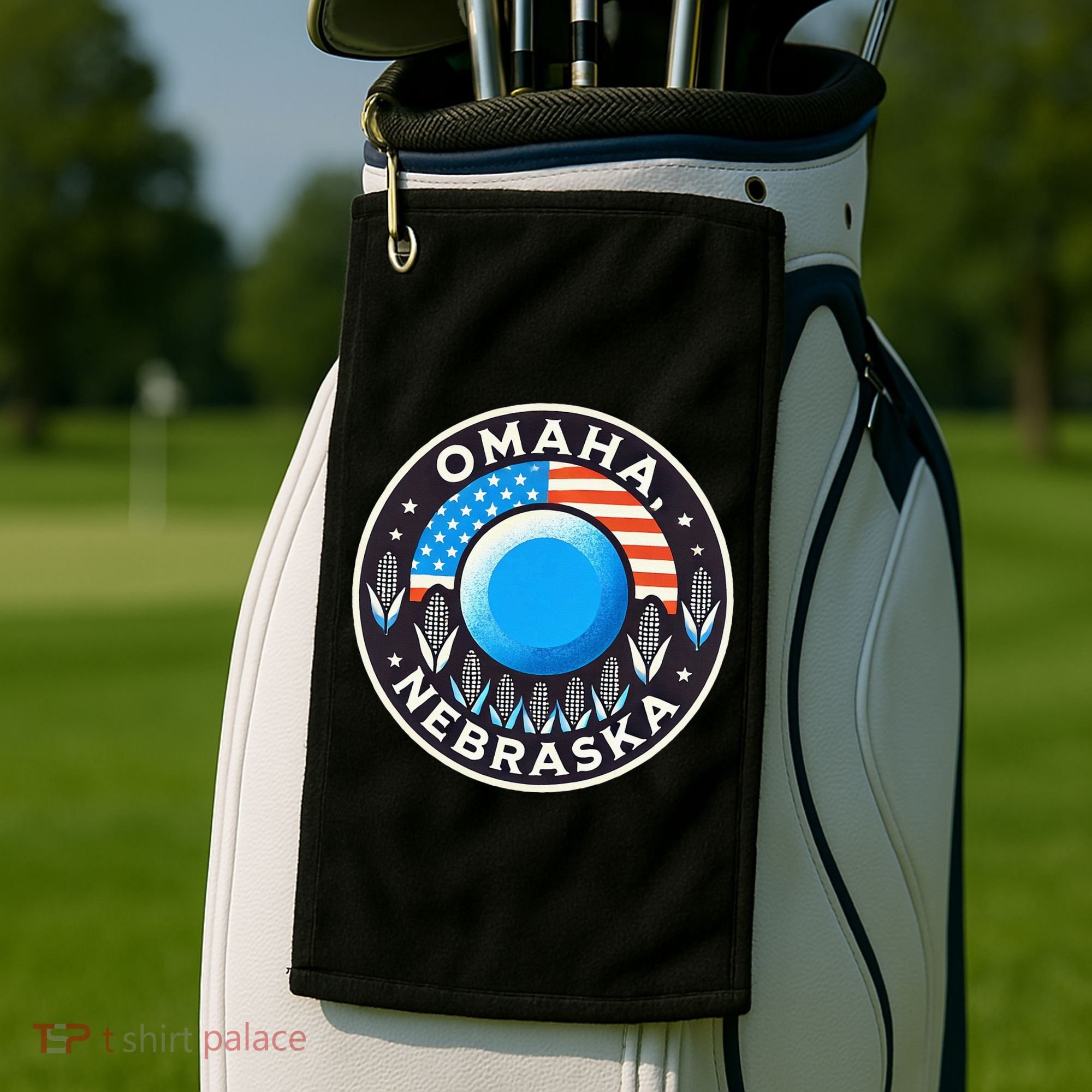 Nebraska Blue Dot Democratic 2nd District Omaha Kamala 2024 Golf Towel
