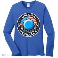 Nebraska Blue Dot Democratic 2nd District Omaha Kamala 2024 Women's Long Sleeve Shirt thumb 0
