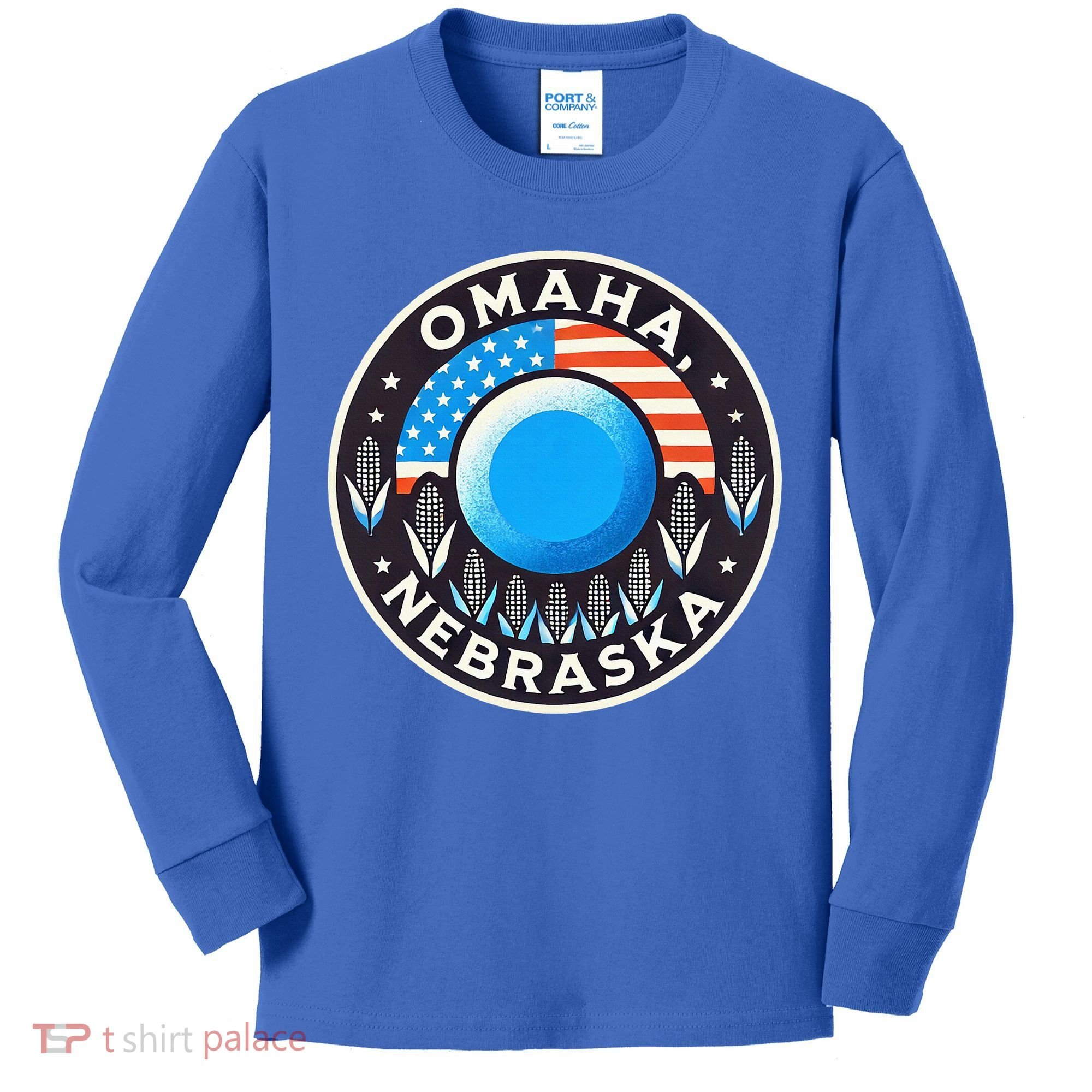 Nebraska Blue Dot Democratic 2nd District Omaha Kamala 2024 Kids Long Sleeve Shirt