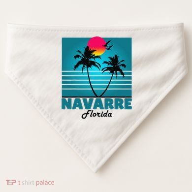 Navarre Beach Florida Fl Summer Seagulls Souvenirs USA-Made Doggie Bandana