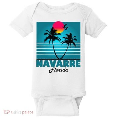 Navarre Beach Florida Fl Summer Seagulls Souvenirs Baby Bodysuit