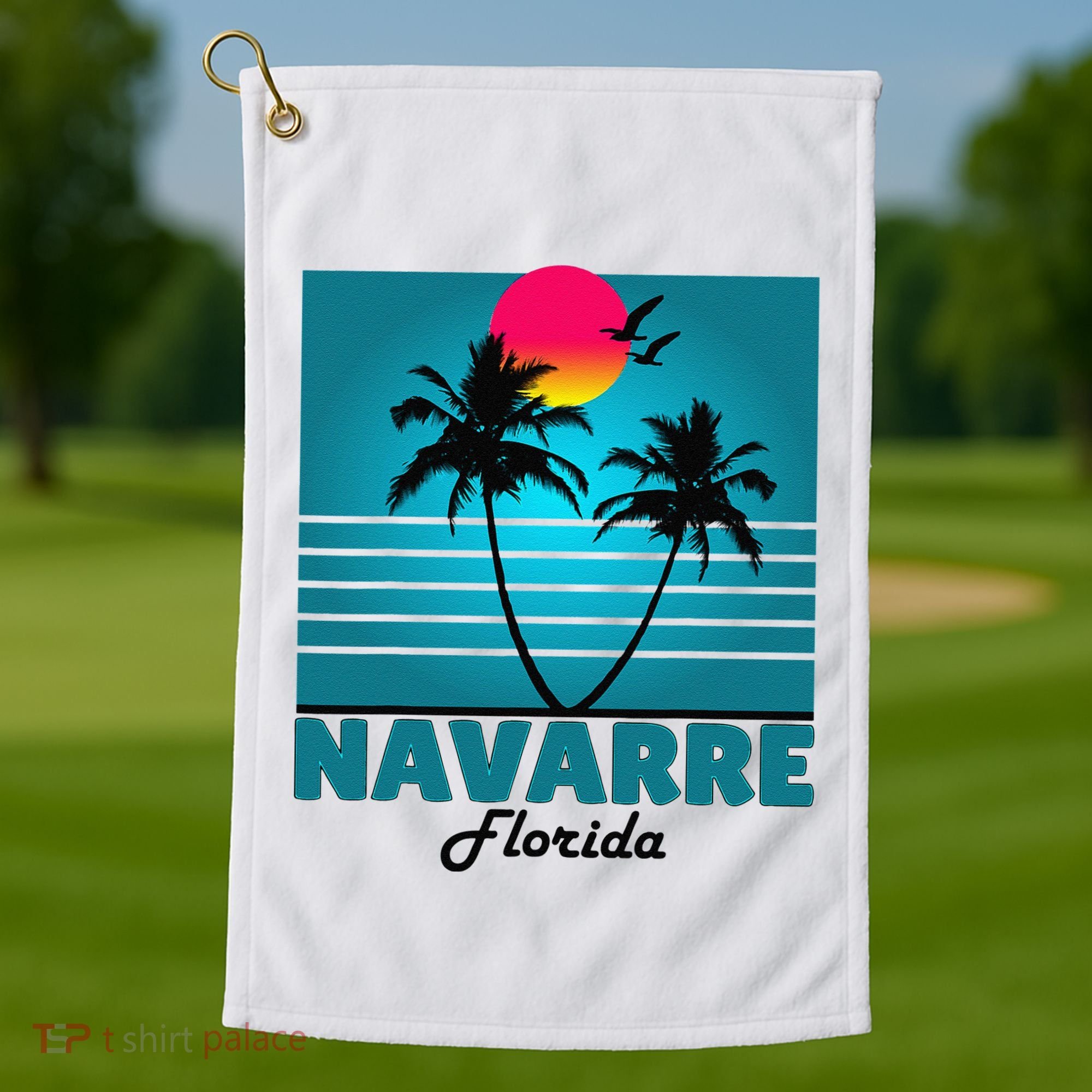 Navarre Beach Florida Fl Summer Seagulls Souvenirs Golf Towel