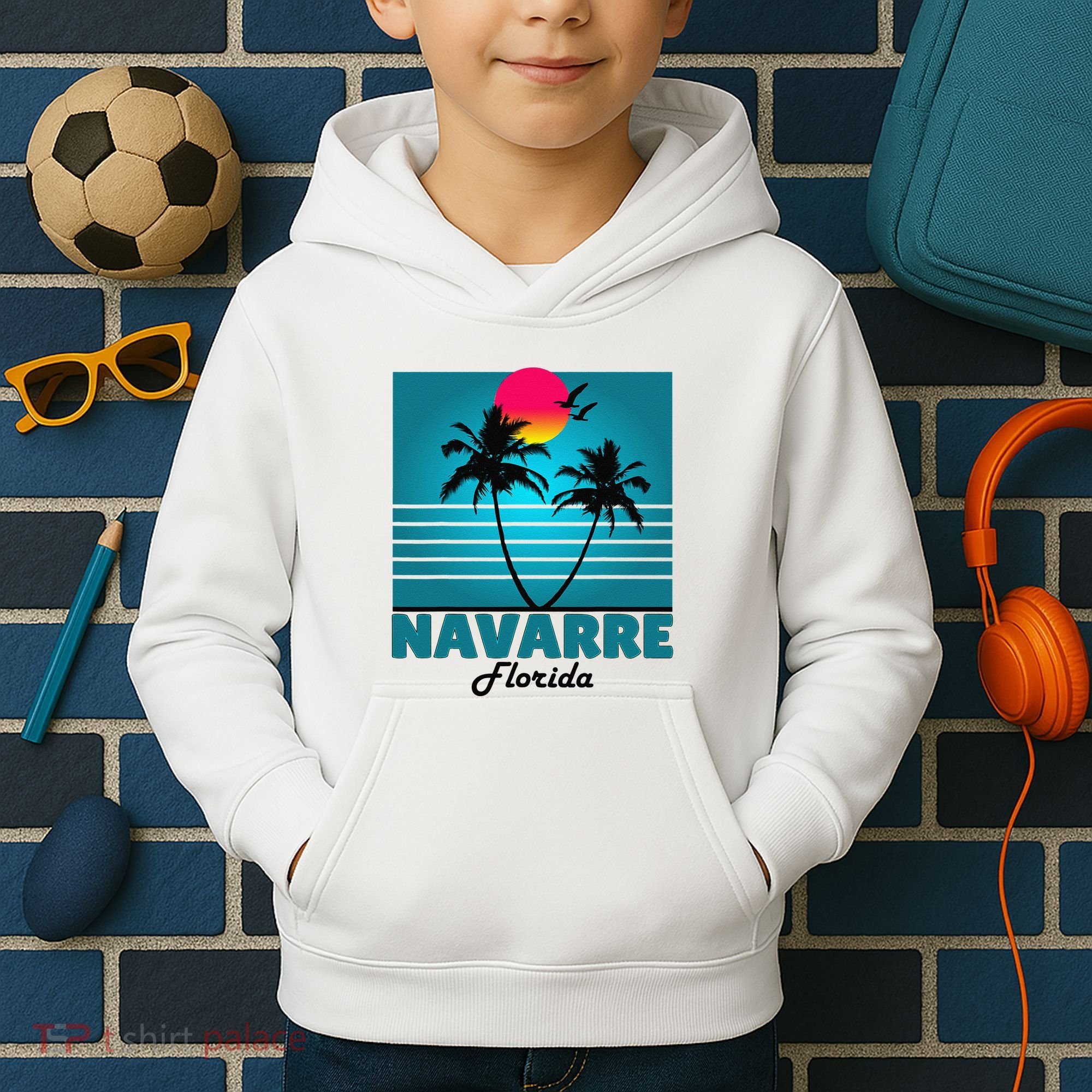 Navarre Beach Florida Fl Summer Seagulls Souvenirs Kids Hoodie