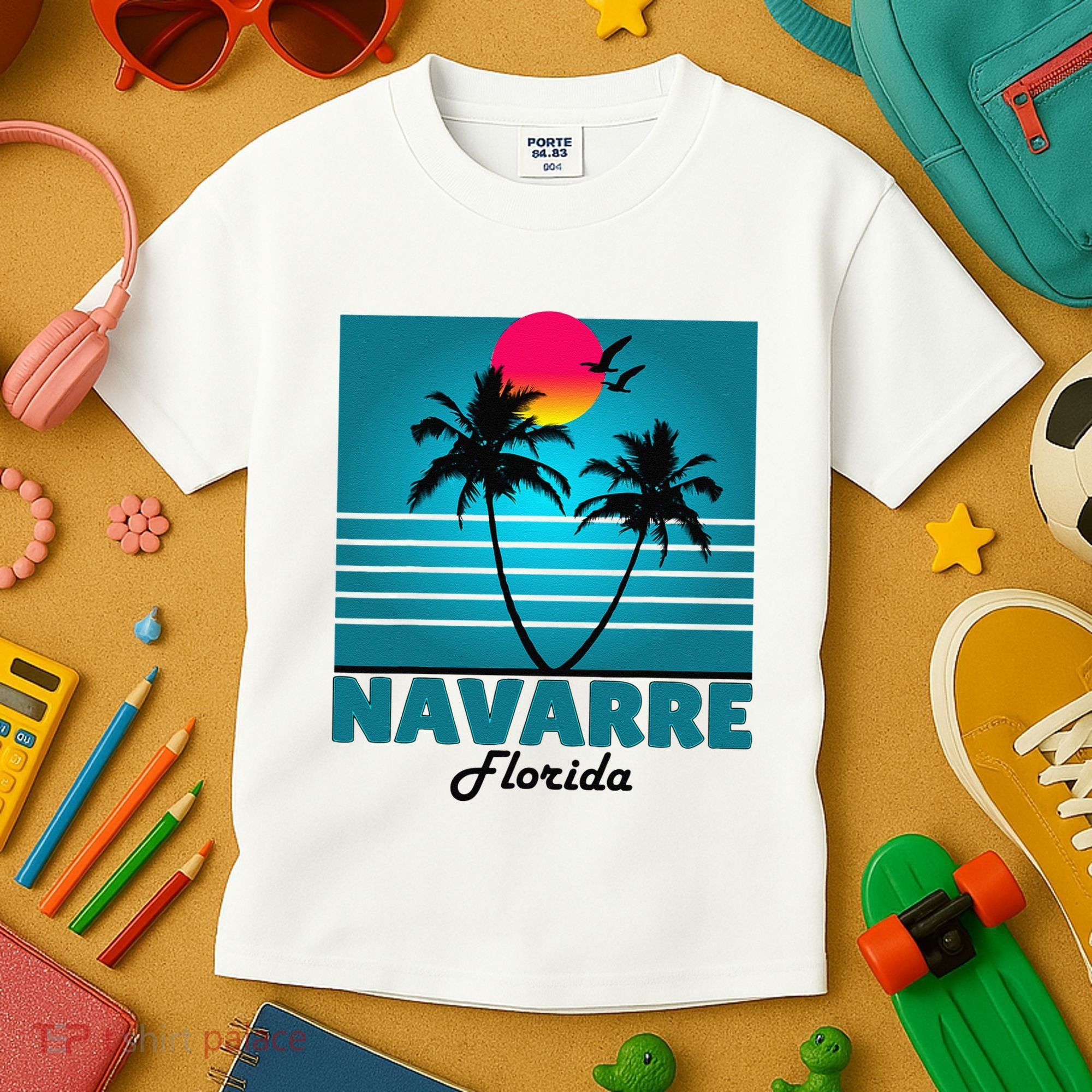 Navarre Beach Florida Fl Summer Seagulls Souvenirs Kids T-Shirt