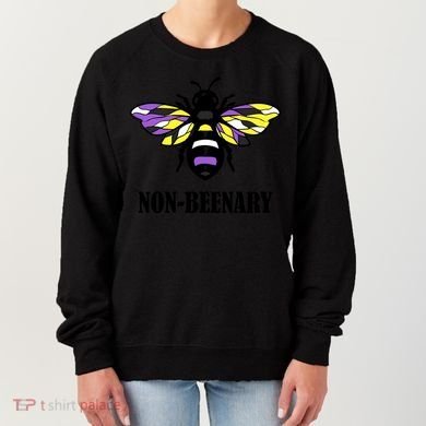 Non Binary Flag Bee Funny Proud Lgbtq Ally Nonbinary Pride Gift Women's Sweatshirt