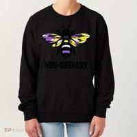 Non Binary Flag Bee Funny Proud Lgbtq Ally Nonbinary Pride Gift Women's Sweatshirt thumb 0