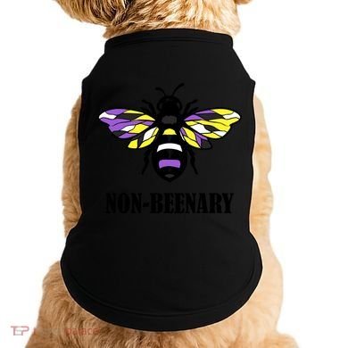Non Binary Flag Bee Funny Proud Lgbtq Ally Nonbinary Pride Gift Doggie Tank