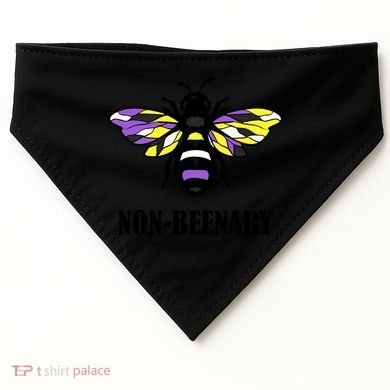 Non Binary Flag Bee Funny Proud Lgbtq Ally Nonbinary Pride Gift USA-Made Doggie Bandana
